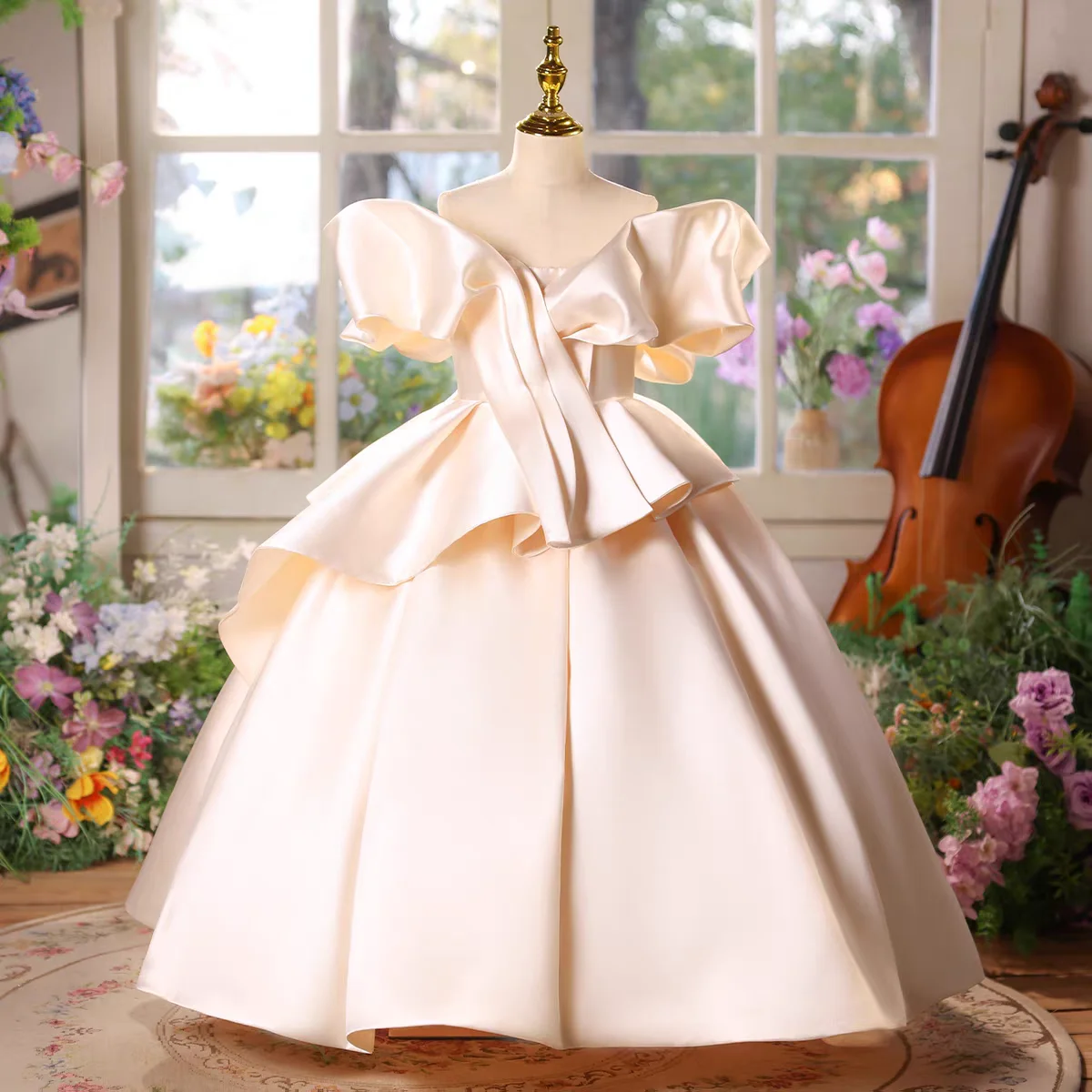 Dreamy Vow D233 Elegant White Satin Off Shoulder Flower Girl Dress Arab Princess Long Children Wedding Birthday Party Gown
Dreamy Vow D233 Elegant White Satin Off Shoulder Flower Girl Dress Arab Princess Long Children Wedding Birthday Party Gown