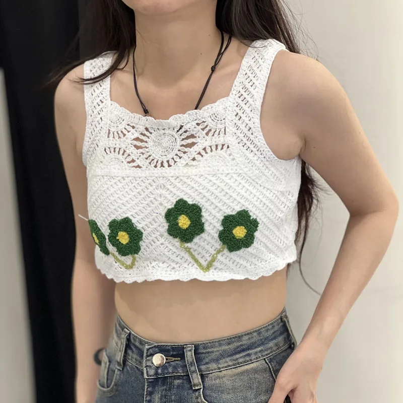 Boring Honey Summer New Green Flower Embroidery Clothes For Women Round Collar Corset Tops Wavy-Edge Hollow Out Crop Tops Women
Boring Honey Summer New Green Flower Embroidery Clothes For Women Round Collar Corset Tops Wavy-Edge Hollow Out Crop Tops Women