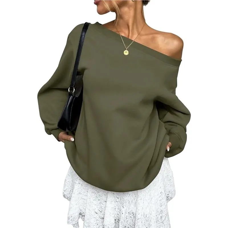 ABRT-Women's Off Shoulder Sweatshirt Drop Shoulder Oversized Long Sleeve Pullover Top Army Green M
ABRT-Women's Off Shoulder Sweatshirt Drop Shoulder Oversized Long Sleeve Pullover Top Army Green M