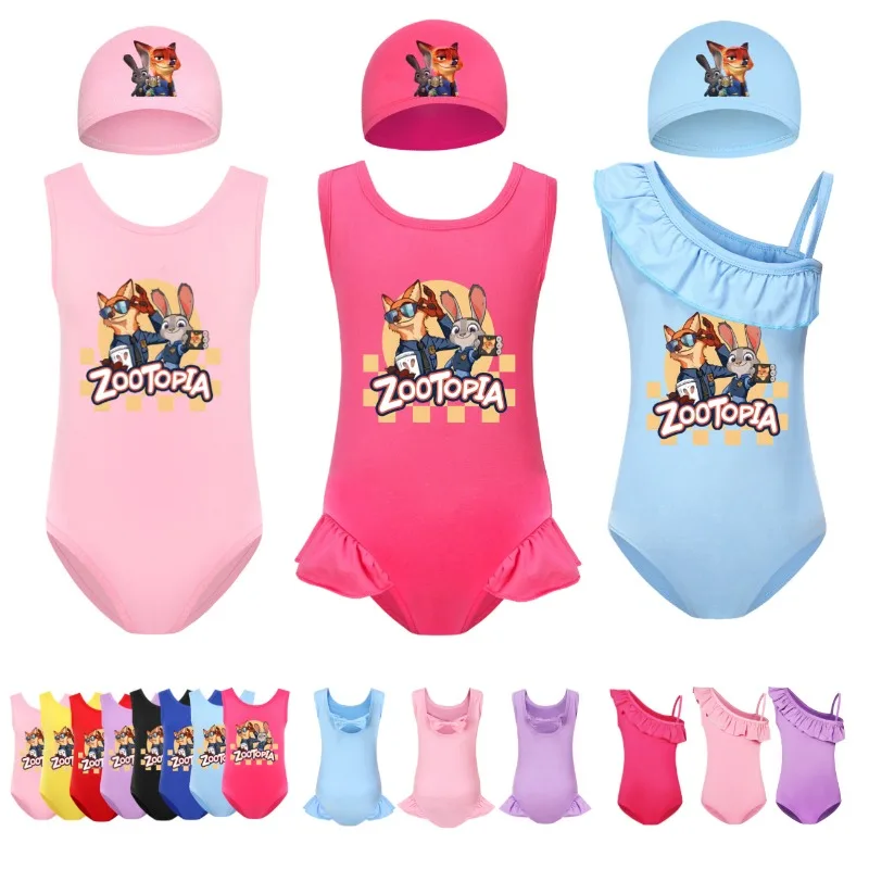 Zootopia Children's Bikini Set Nick and Judy Children's Swimwear Made of Polyester One-piece Bikini Swimwear and Swimming Cap
Zootopia Children's Bikini Set Nick and Judy Children's Swimwear Made of Polyester One-piece Bikini Swimwear and Swimming Cap