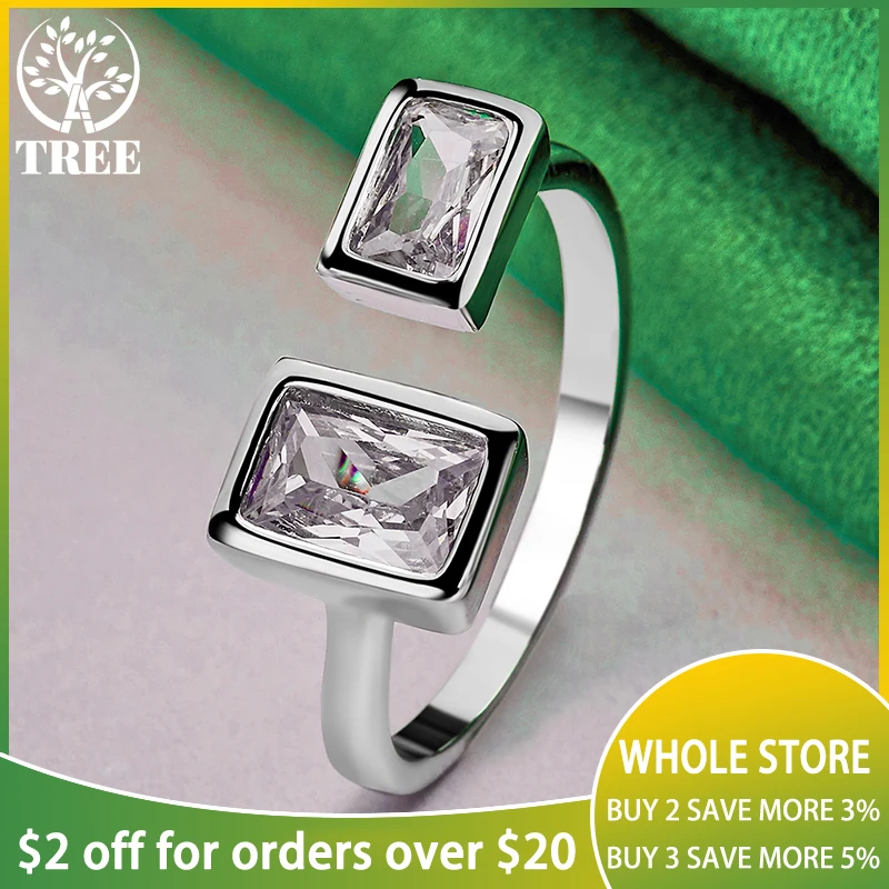 ALITREE 925 Sterling Silver Rectangular Zircon Crystal Ring For Women Fashion Party Birthday Banquet Wedding Jewelry Accessories
ALITREE 925 Sterling Silver Rectangular Zircon Crystal Ring For Women Fashion Party Birthday Banquet Wedding Jewelry Accessories