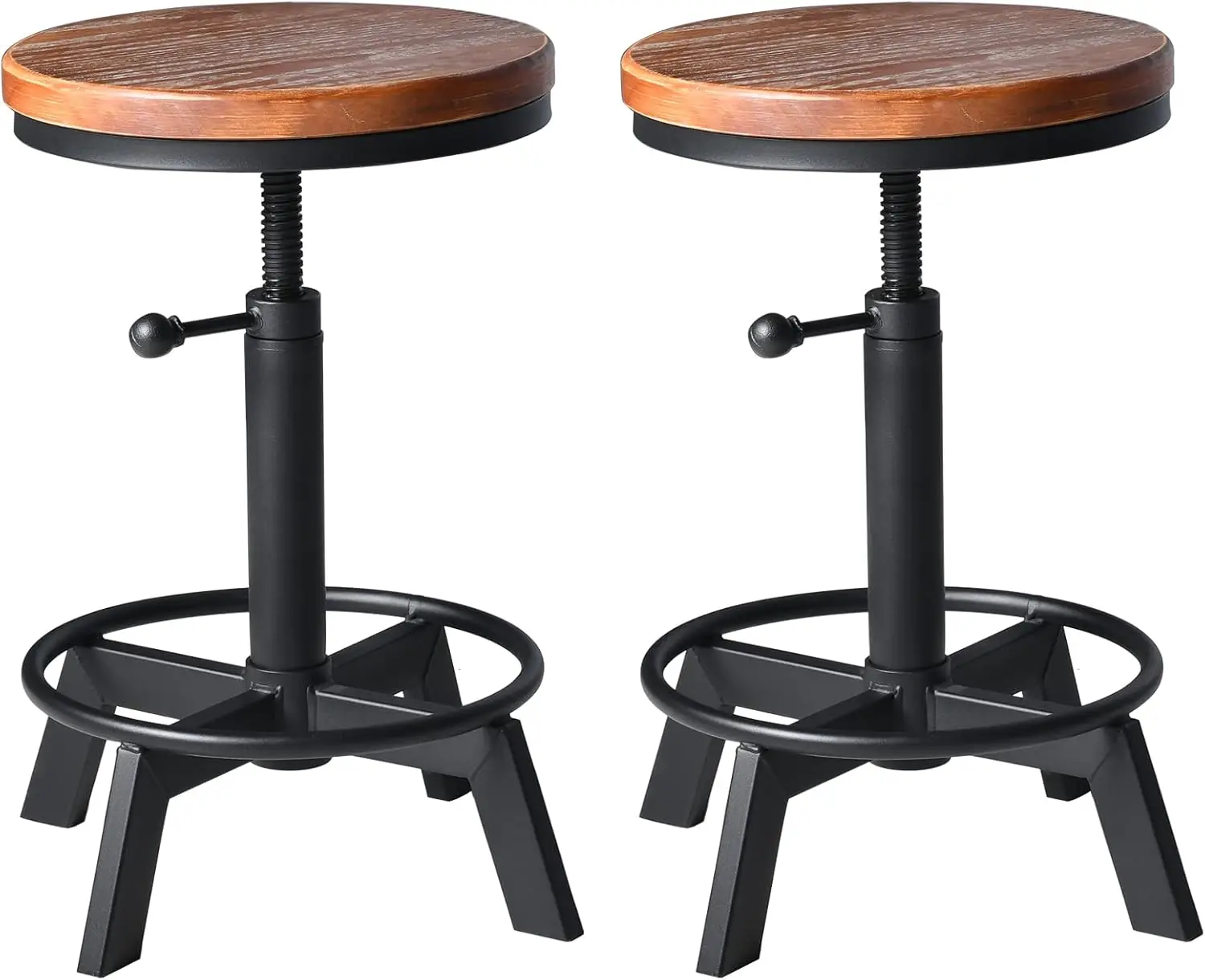 Set Of 2-Industrial Bar Stool-Counter Height Chairs- Swivel Wooden Seat- Adjustable 17.7-24Inch
Set Of 2-Industrial Bar Stool-Counter Height Chairs- Swivel Wooden Seat- Adjustable 17.7-24Inch