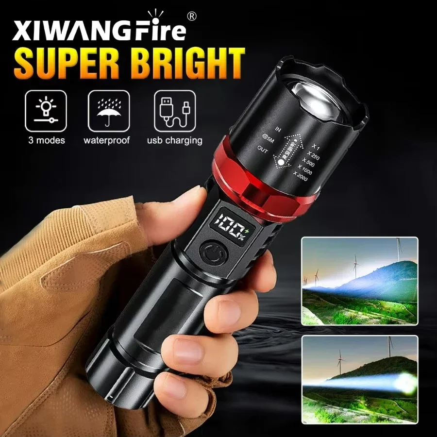 High Power Led Flashlight Telescopic Zoom Built-in Battery Rechargeable Led Flashlight Outdoor Camping Fishing Hiking Torch
High Power Led Flashlight Telescopic Zoom Built-in Battery Rechargeable Led Flashlight Outdoor Camping Fishing Hiking Torch