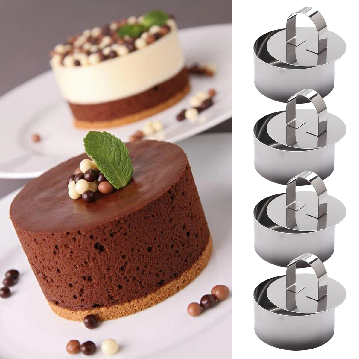 4pcs Reusable 8*3.8*8cm Durable Dessert Ring Set Stainless Steel Cake Cookie Cutter for Baking Pastries Desserts Kids' Parties
4pcs Reusable 8*3.8*8cm Durable Dessert Ring Set Stainless Steel Cake Cookie Cutter for Baking Pastries Desserts Kids' Parties
