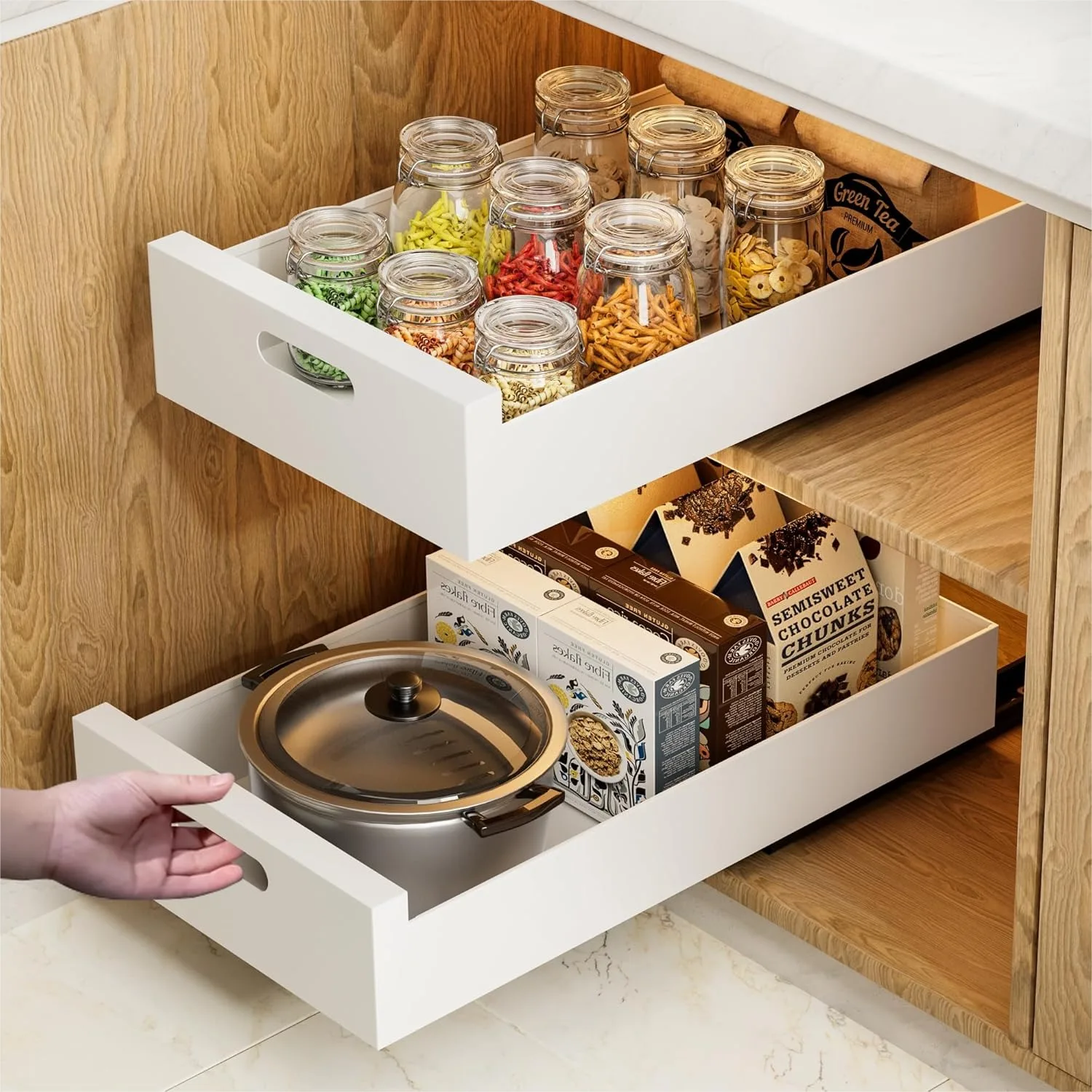 21" Deep Pull Out Cabinet Organizer, 10-Inch Wide Carbon Steel Roll-Out Drawer with Adhesive, Slide-Out Shelf for Frameless
21" Deep Pull Out Cabinet Organizer, 10-Inch Wide Carbon Steel Roll-Out Drawer with Adhesive, Slide-Out Shelf for Frameless