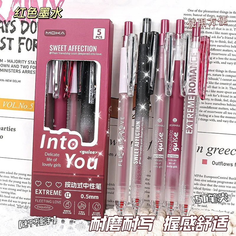 5Pcs/set Quick Dry ST Nib Smooth Writing Exam Practice Pens High Quality Aesthetic Black Ink
5Pcs/set Quick Dry ST Nib Smooth Writing Exam Practice Pens High Quality Aesthetic Black Ink