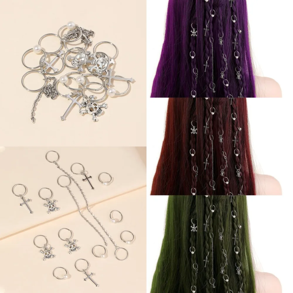 13pcs Cross Skull Mixed Hair Rings Set Hair Braiding Metal Cuff Clips Dreadlocks Beads Dirty Braids Charm Hair Braid Tubes Decor
13pcs Cross Skull Mixed Hair Rings Set Hair Braiding Metal Cuff Clips Dreadlocks Beads Dirty Braids Charm Hair Braid Tubes Decor