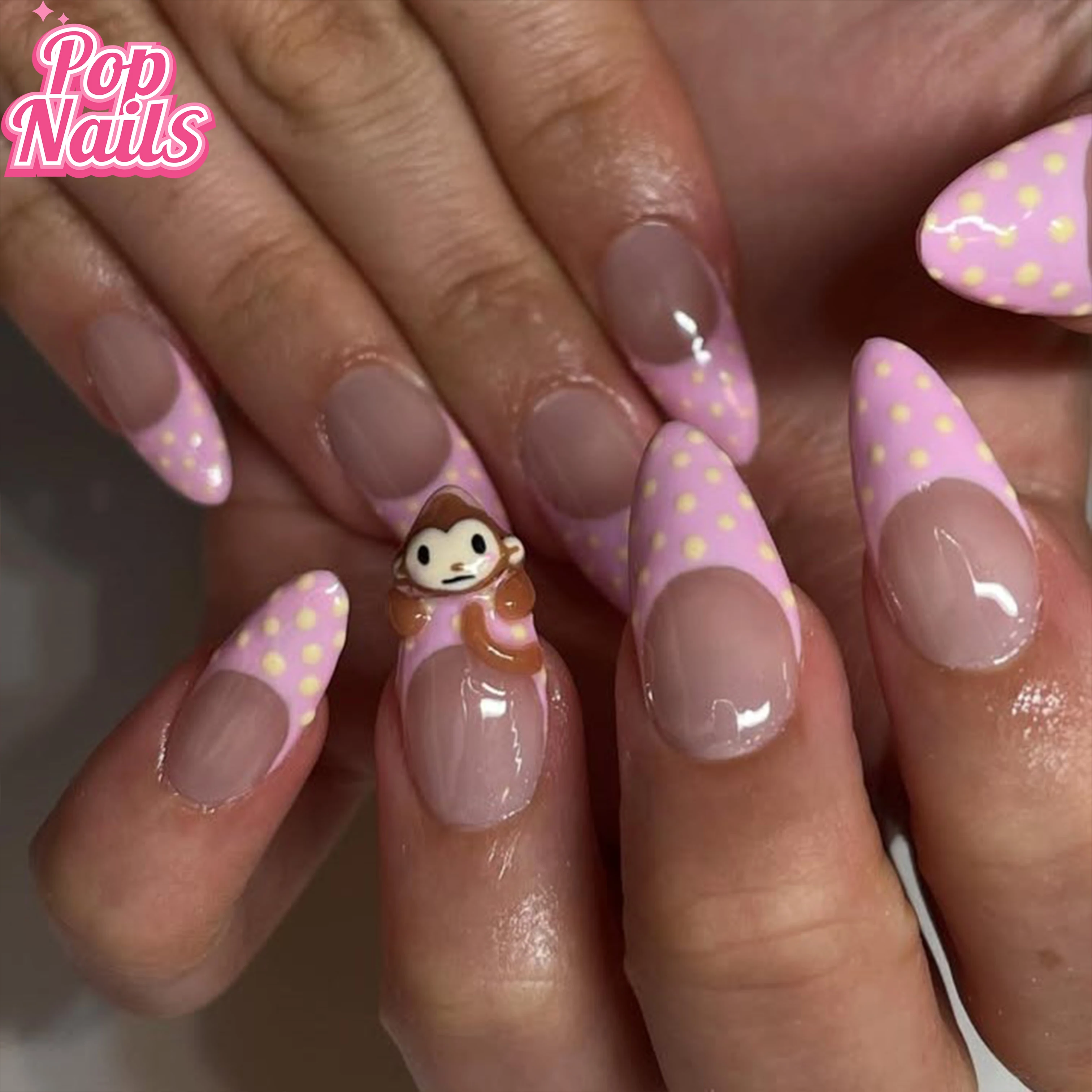 Handmade Nails Supplies Pink French Tips Nail Art 3D Monkey High Quality Cute Pink Nail French Tip Monkey Acrylic Press on Nails
Handmade Nails Supplies Pink French Tips Nail Art 3D Monkey High Quality Cute Pink Nail French Tip Monkey Acrylic Press on Nails