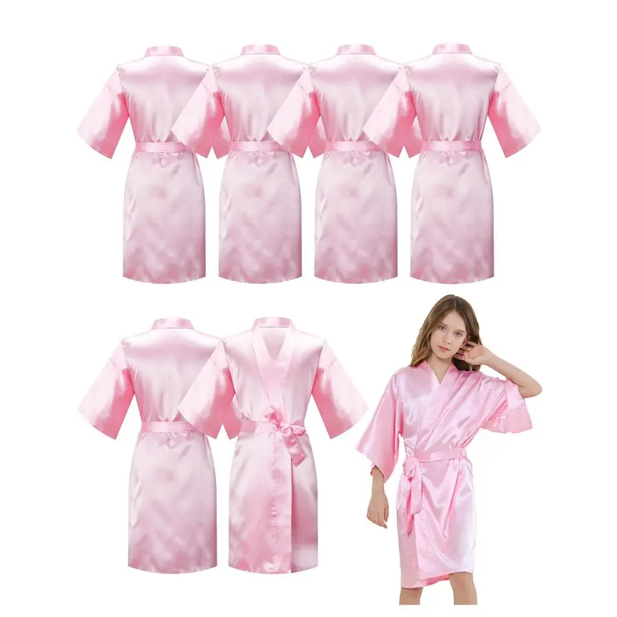 Шелковистые атласные короткие халаты-кимоно для девочек, однотонные, для свадьбы, дня рождения, спа-процедур
Шелковистые атласные короткие халаты-кимоно для девочек, однотонные, для свадьбы, дня рождения, спа-процедур