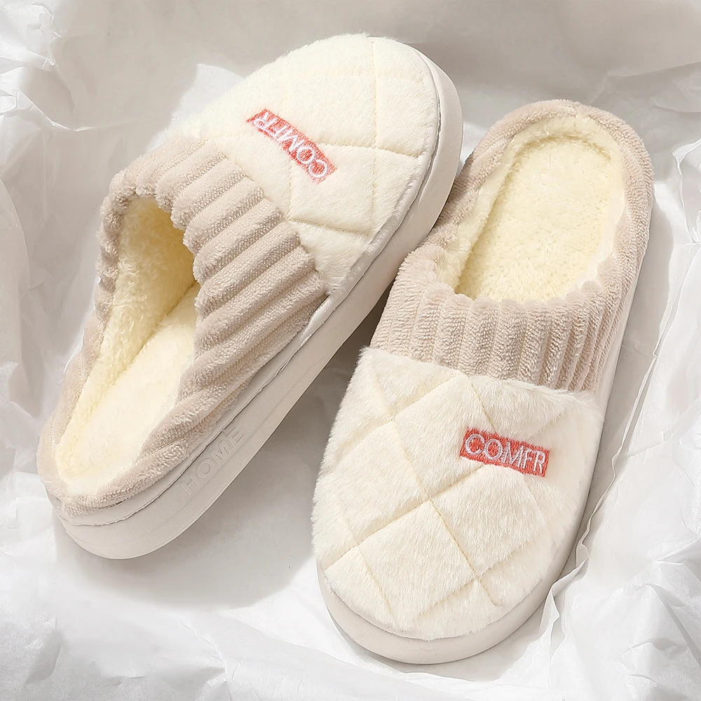 BASATU Couple Winter Slippers Warm Plaid Fluffy Slippers Soft Sole Flip Flops For Women And Men Home Indoor Non-slip Cotton Shoe
BASATU Couple Winter Slippers Warm Plaid Fluffy Slippers Soft Sole Flip Flops For Women And Men Home Indoor Non-slip Cotton Shoe