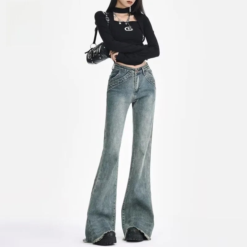 High Waist Straight Leg Micro Flared Denim Jeans Women's Splice Elastic Slimming Floor-Length Pants Baggy Cotton Folded
High Waist Straight Leg Micro Flared Denim Jeans Women's Splice Elastic Slimming Floor-Length Pants Baggy Cotton Folded
