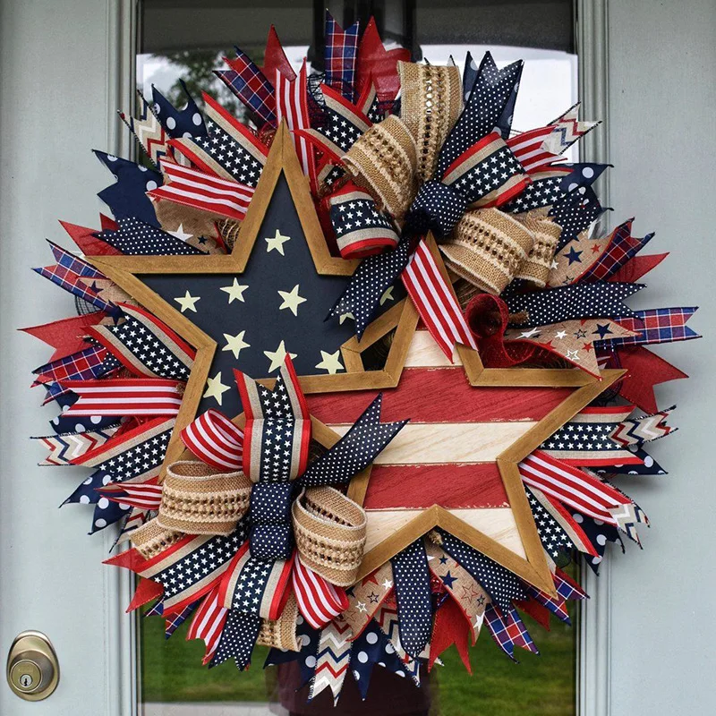 Hong Kong Love American Independence Day Wreath Home Patriotic Pentagram Wooden Door Hanging Festive Atmosphere Decoration Ratta
Hong Kong Love American Independence Day Wreath Home Patriotic Pentagram Wooden Door Hanging Festive Atmosphere Decoration Ratta