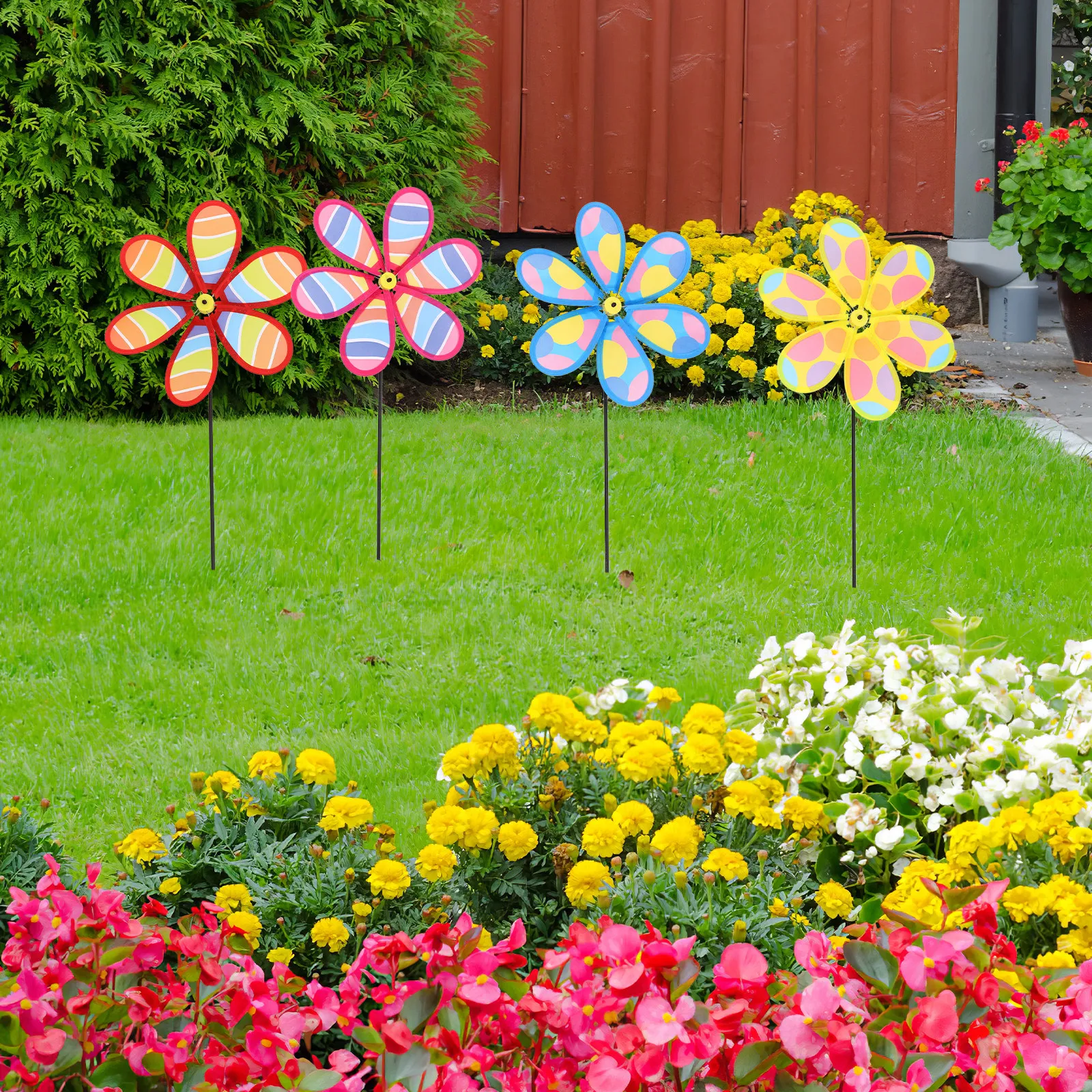 4Pcs Outdoor Wind Spinners for Garden Yard Decor - Colorful Pinwheel Spinning Craft, Bright Fun Landscape Inserting Decoration
4Pcs Outdoor Wind Spinners for Garden Yard Decor - Colorful Pinwheel Spinning Craft, Bright Fun Landscape Inserting Decoration