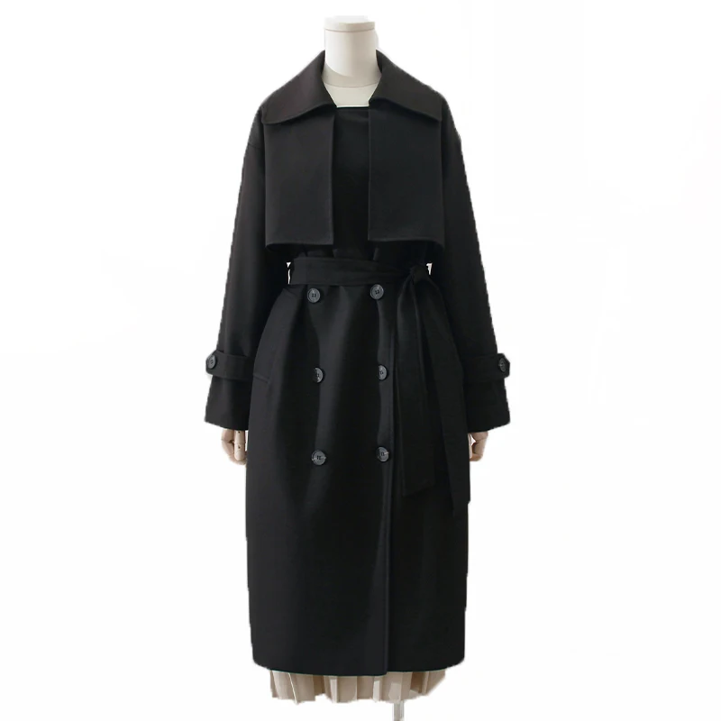 Autumn New Brand Women Black Trench Coat Long Windbreaker Lady Fashion Trend Double-Breasted Slim Long New Female Trench
Autumn New Brand Women Black Trench Coat Long Windbreaker Lady Fashion Trend Double-Breasted Slim Long New Female Trench