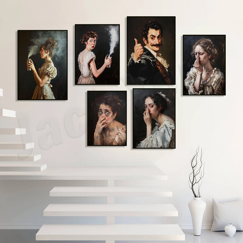 Funny bathroom wall art, classic painting vintage style poster print toilet humor funny gift
Funny bathroom wall art, classic painting vintage style poster print toilet humor funny gift