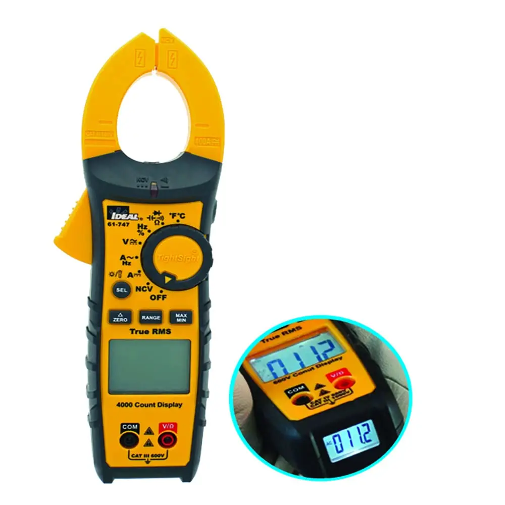 400 Amp 600V Digital AC/DC Clamp Meter with Truerms Technology for Electrical Testing
400 Amp 600V Digital AC/DC Clamp Meter with Truerms Technology for Electrical Testing