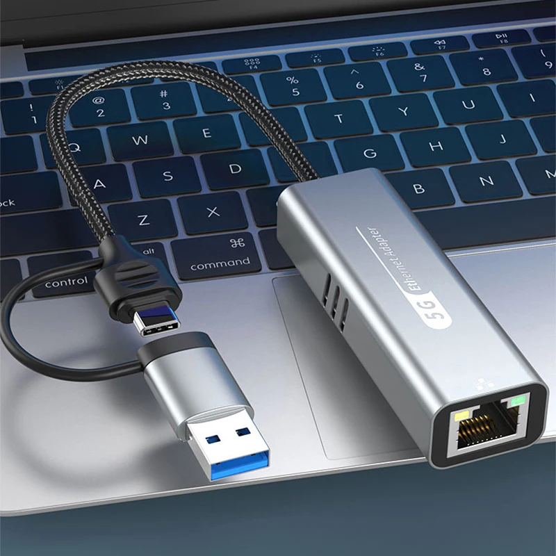Адаптер USB-Ethernet 5 Гбит/с для портативного компьютера, набор микросхем RTL8157, 5000 Мбит/с, сетевой преобразователь USB3.2 в RJ45, 5G, 2,5G, 1G, 100 Мбит/с
Адаптер USB-Ethernet 5 Гбит/с для портативного компьютера, набор микросхем RTL8157, 5000 Мбит/с, сетевой преобразователь USB3.2 в RJ45, 5G, 2,5G, 1G, 100 Мбит/с