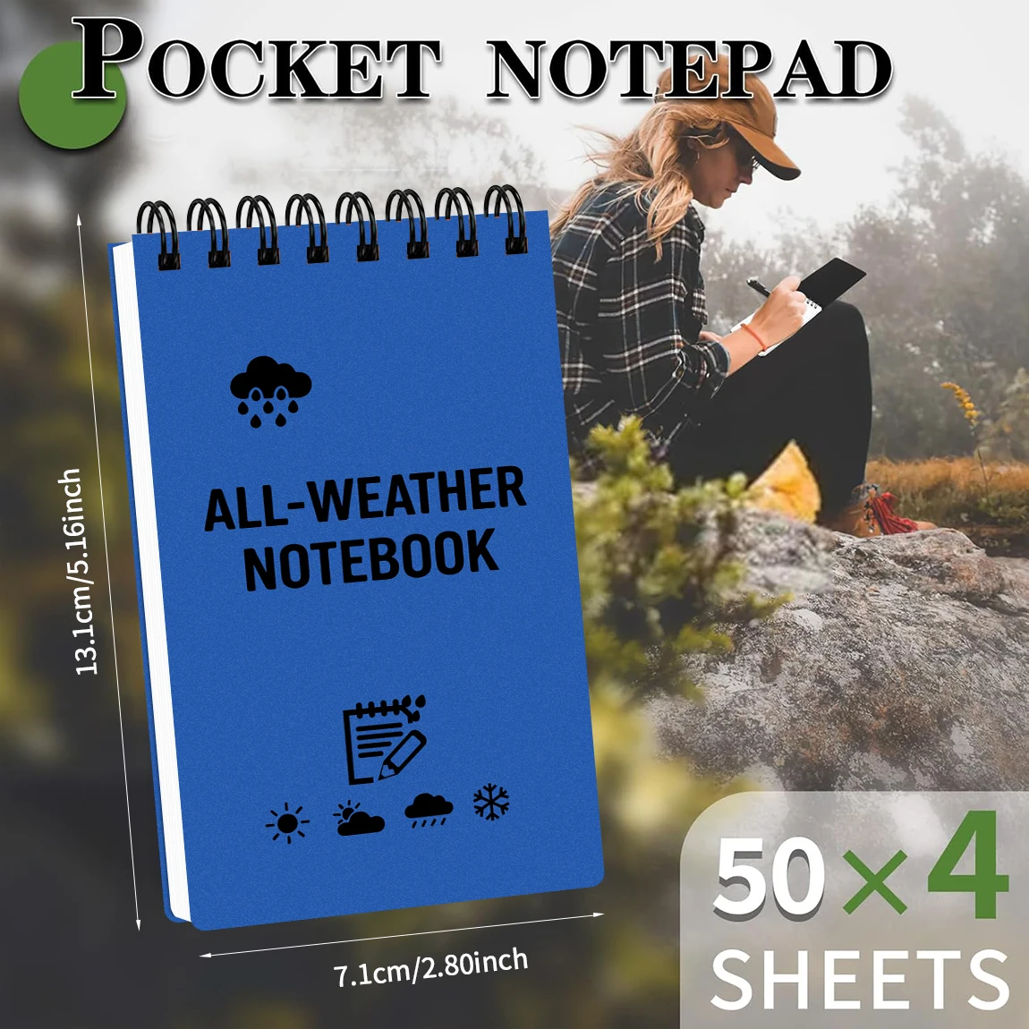 Waterproof Pocket Notepad Mini All Weather Notebook Tear Resistant Spiral Journal Outdoor Work Notes
Waterproof Pocket Notepad Mini All Weather Notebook Tear Resistant Spiral Journal Outdoor Work Notes