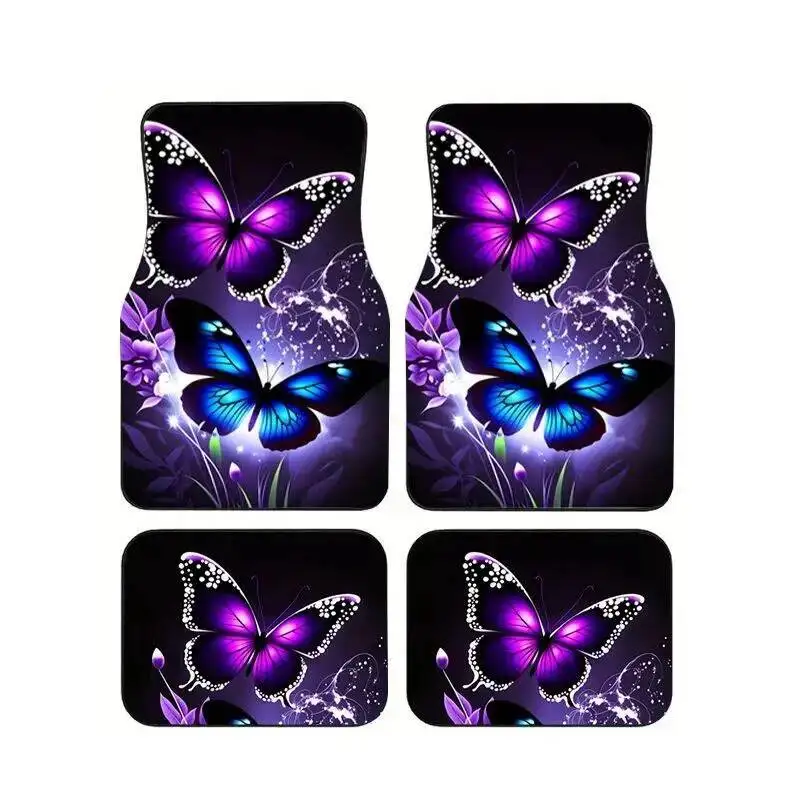 Purple Blue Gradient Glowing Butterfly Print Car Floor Mats 4PCS Universal Non-slip Waterproof Auto Foot Carpets Car Accessories
Purple Blue Gradient Glowing Butterfly Print Car Floor Mats 4PCS Universal Non-slip Waterproof Auto Foot Carpets Car Accessories