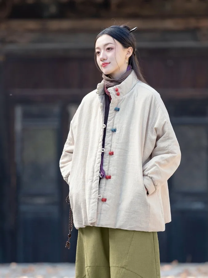 Хлопковая куртка с высоким воротником, женский осенне-зимний комплект, китайский комплект на пуговицах в стиле ретро, чайная одежда в стиле дзен, теплое хлопковое пальто
Хлопковая куртка с высоким воротником, женский осенне-зимний комплект, китайский комплект на пуговицах в стиле ретро, чайная одежда в стиле дзен, теплое хлопковое пальто