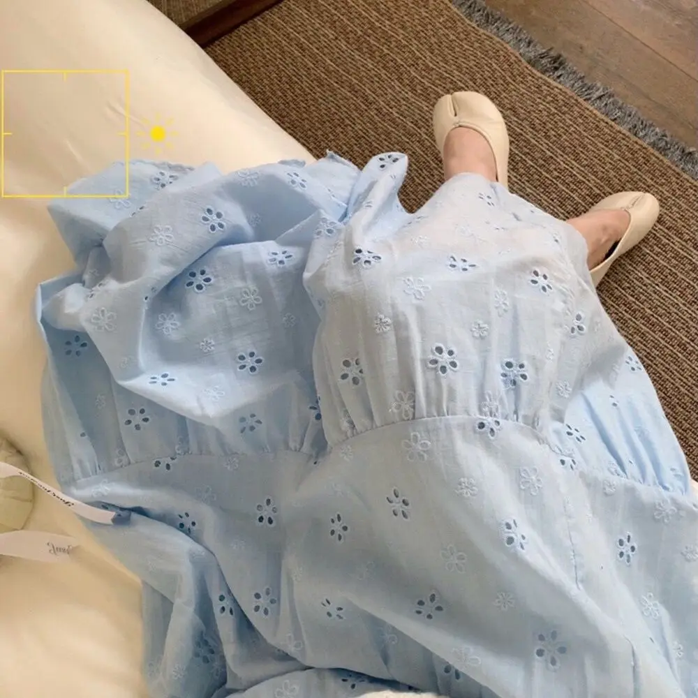 Korean Fashion Summer New Women Cotton Skirt Embroideries Hollow Out Elastic Waist A Line Long Skirt All Match Female Skirts
Korean Fashion Summer New Women Cotton Skirt Embroideries Hollow Out Elastic Waist A Line Long Skirt All Match Female Skirts