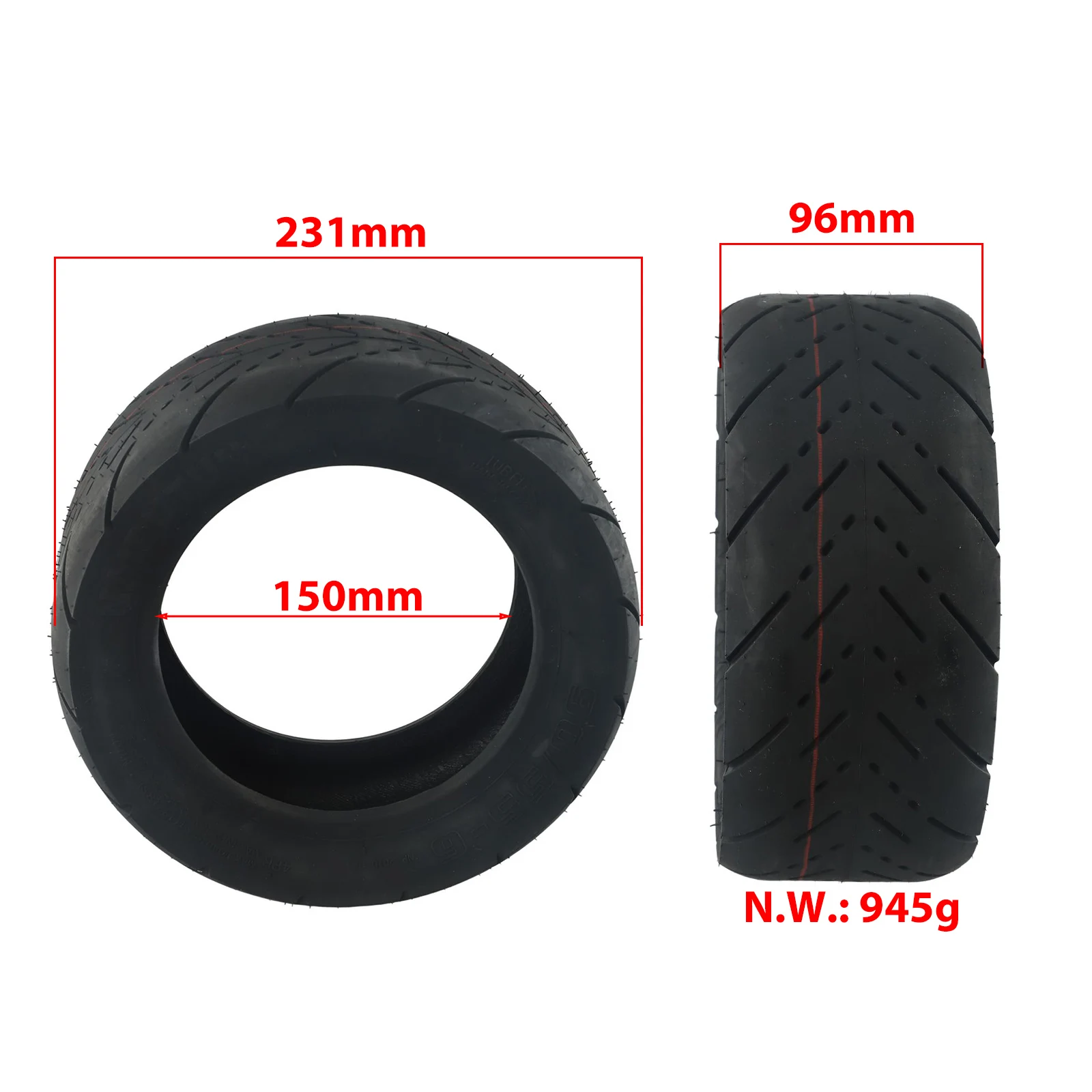 Tubeless Tire for 10 Inch Electric Scooters Supporting 90/55-6 and 80/65-6 Rim Types for Use Outside Public Roadways
Tubeless Tire for 10 Inch Electric Scooters Supporting 90/55-6 and 80/65-6 Rim Types for Use Outside Public Roadways