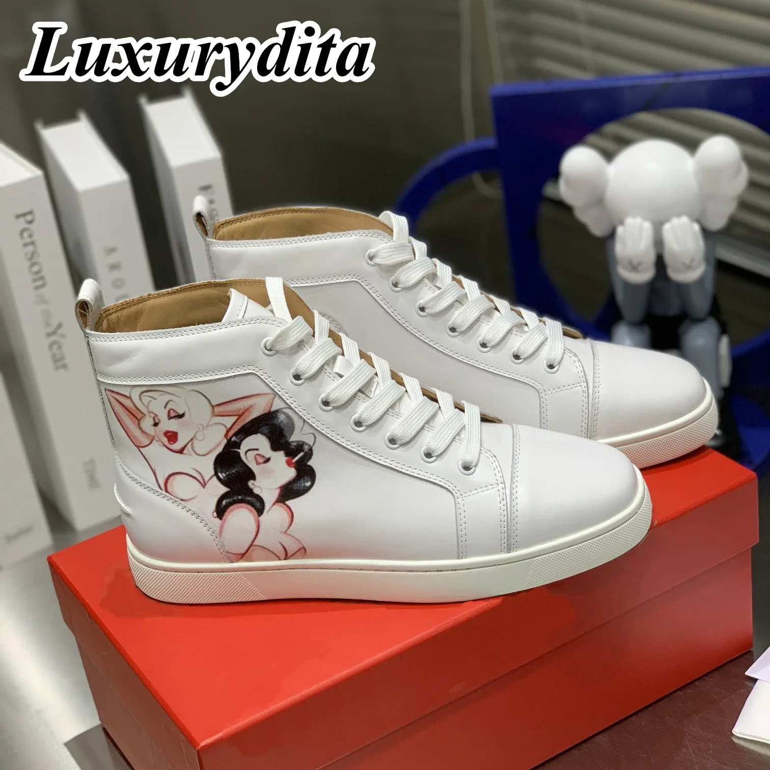 Top Quality Womens Trendy Casual Sneakers Luxury Mens Real Leather Tennis Shoes Designr Red Soled Tide Lovers Rivet Shoes HJ2080
Top Quality Womens Trendy Casual Sneakers Luxury Mens Real Leather Tennis Shoes Designr Red Soled Tide Lovers Rivet Shoes HJ2080