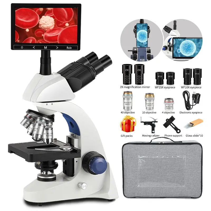 led light professional laboratory trinocular biological microscope with screen
led light professional laboratory trinocular biological microscope with screen
