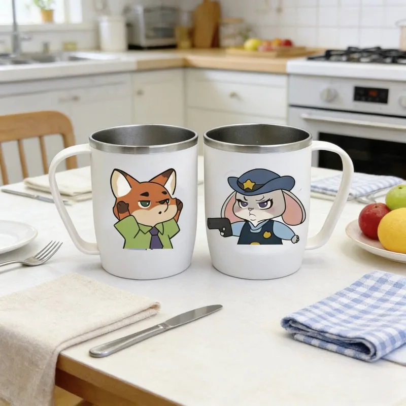 Disney Zootopia Nick Judy Couple Mugs Stainless Steel Coffee Cups Cartoon Insulated Water Cups for Office Home Gifts for Kids
Disney Zootopia Nick Judy Couple Mugs Stainless Steel Coffee Cups Cartoon Insulated Water Cups for Office Home Gifts for Kids