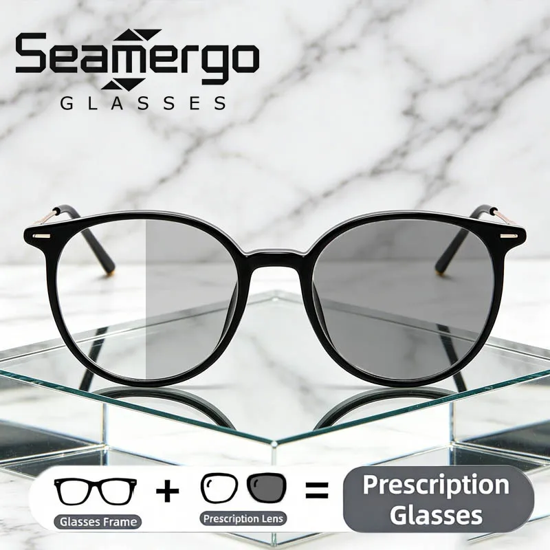 SEAMERGO Women Photochromic Prescription Glasses Men New Trend Round Frame Eyeglasses Fashion Optical Lenses Customization
SEAMERGO Women Photochromic Prescription Glasses Men New Trend Round Frame Eyeglasses Fashion Optical Lenses Customization