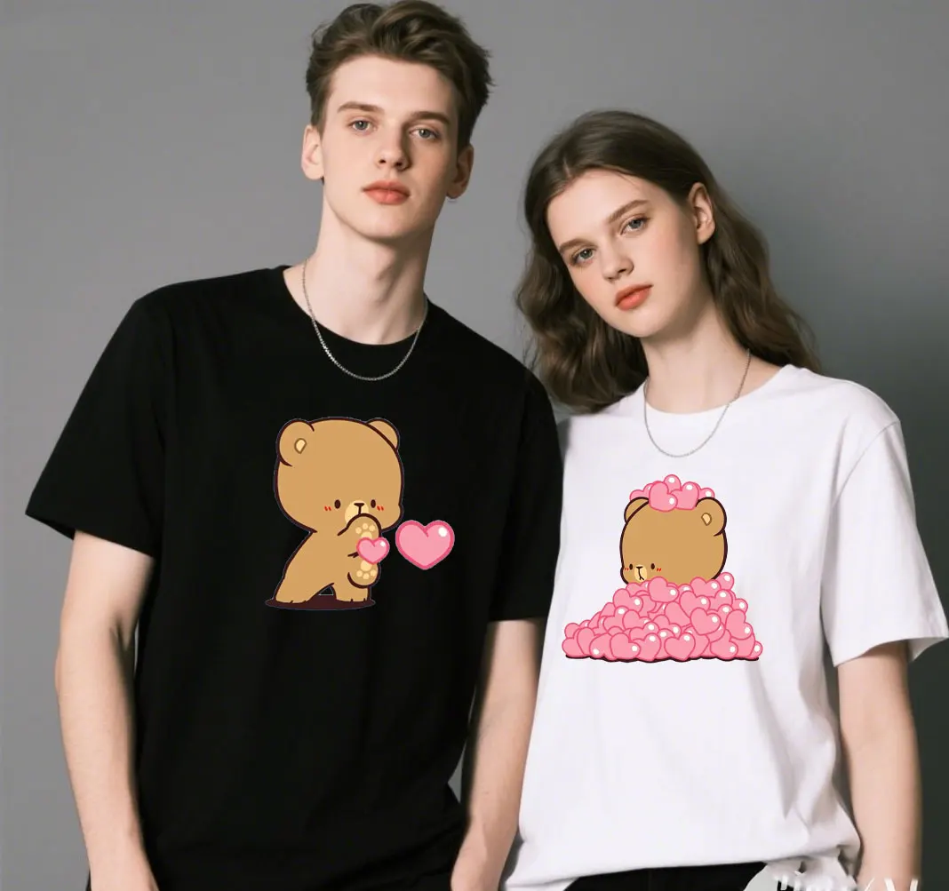Milk & Mocha Couple Cartoon Graphic Tshirt His Hers Matching Summer Cotton Tee Funny Cute Print Unisex Casual Fashion Tee Tops
Milk & Mocha Couple Cartoon Graphic Tshirt His Hers Matching Summer Cotton Tee Funny Cute Print Unisex Casual Fashion Tee Tops