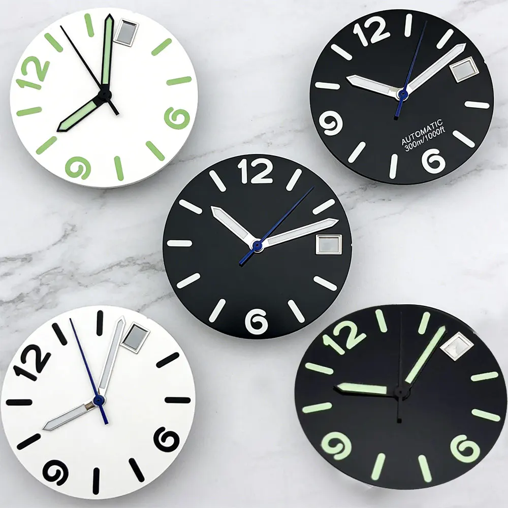 High quality 28.5mm black white green watch dial watch hands C3 green Luminous fit movement NH35 NH36 automatic movement
High quality 28.5mm black white green watch dial watch hands C3 green Luminous fit movement NH35 NH36 automatic movement