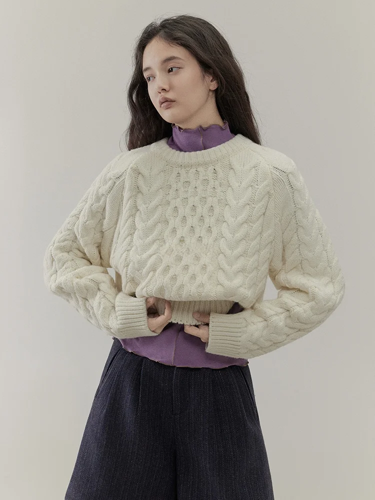 Women's Wool Blend Twist Knit Sweater White Casual Inner Wear Top Faionable Versatile Autumn Winter New Sle Simple Design
Women's Wool Blend Twist Knit Sweater White Casual Inner Wear Top Faionable Versatile Autumn Winter New Sle Simple Design