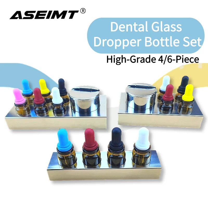 4Pcs/6Pcs Dental Amber Glass Dropper Bottle Set with Stainless Steel Base & Cotton Pot Premium Oral Care Tools for Dentist
4Pcs/6Pcs Dental Amber Glass Dropper Bottle Set with Stainless Steel Base & Cotton Pot Premium Oral Care Tools for Dentist