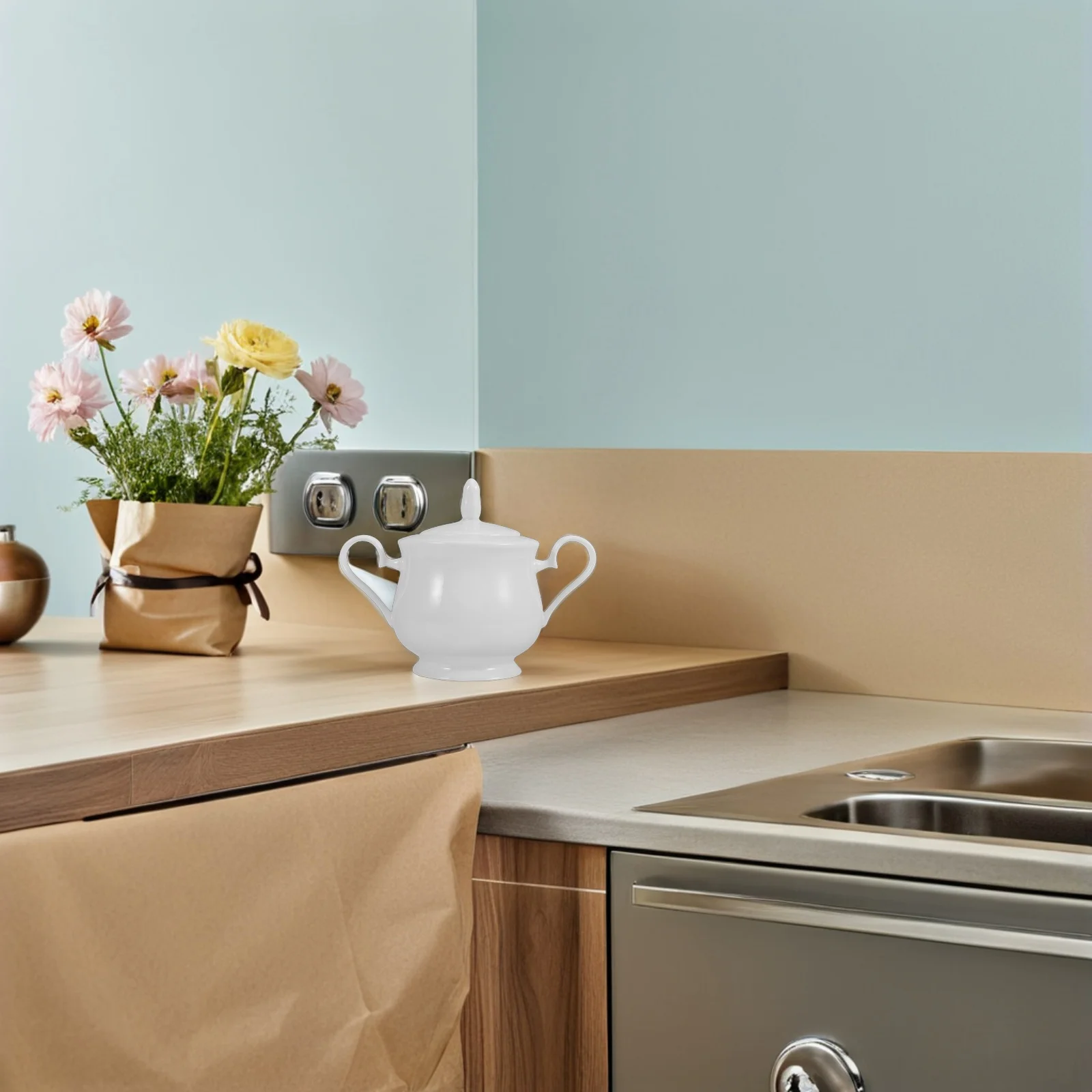 Ceramic Sugar Bowl 370ml European Elegant Design Kitchen Countertop Farmhouse Decor Porcelain Jar Brown Sugar Candy Holder
Ceramic Sugar Bowl 370ml European Elegant Design Kitchen Countertop Farmhouse Decor Porcelain Jar Brown Sugar Candy Holder