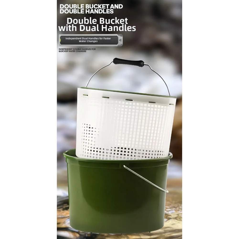 For Fishing Trips Fishing Bucket Fishing Bucket Double-Deck Double-deck Design Independent Lining Wear-resistant
For Fishing Trips Fishing Bucket Fishing Bucket Double-Deck Double-deck Design Independent Lining Wear-resistant