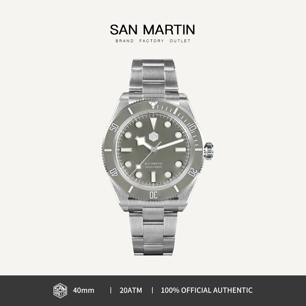 San Martin 40 мм винтажные дайверские роскошные мужские наручные часы бренд Classic BB58 SW200 автоматические механические часы с сапфировым стеклом 20 бар SN0008
San Martin 40 мм винтажные дайверские роскошные мужские наручные часы бренд Classic BB58 SW200 автоматические механические часы с сапфировым стеклом 20 бар SN0008