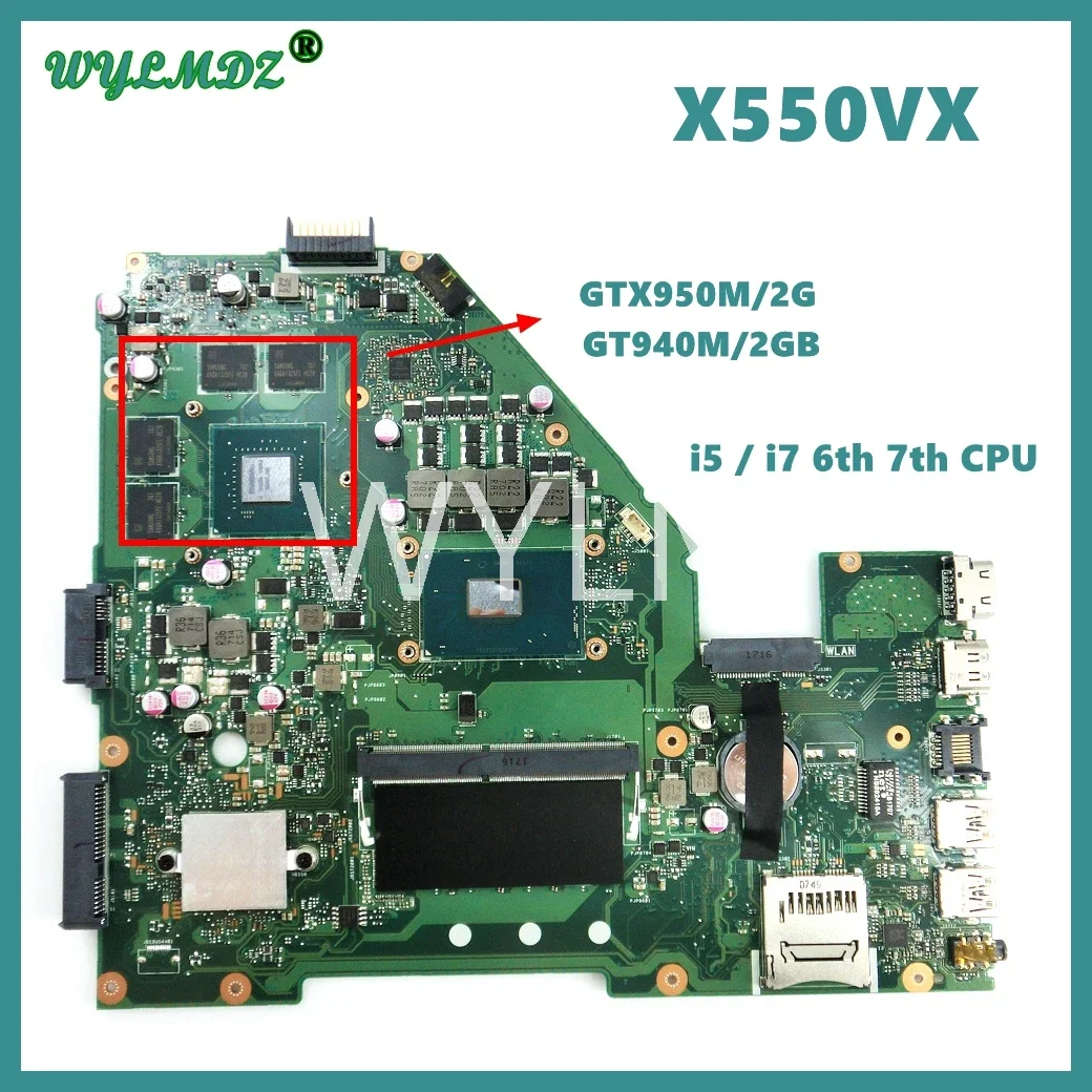 X550VX Mainboard For ASUS X550VX FX50V K550VX X550VXK X550V K550N Laptop Motherboard With i5/i7 CPU 4G/8G-RAM GT940M/GTX950M GPU
X550VX Mainboard For ASUS X550VX FX50V K550VX X550VXK X550V K550N Laptop Motherboard With i5/i7 CPU 4G/8G-RAM GT940M/GTX950M GPU