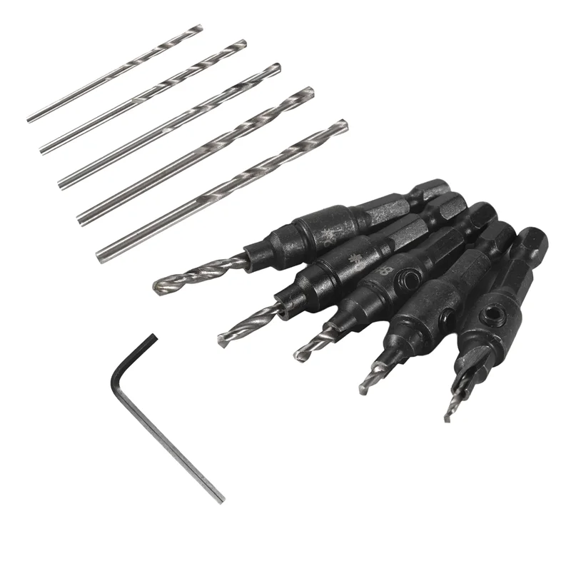 A83I-5-Piece Set Of 3/8-Inch Quick-Change 82° Chamfer Adjustable Drill Bits,HSS Wood Drill Bits Sink Hole Drilling Tool Kit
A83I-5-Piece Set Of 3/8-Inch Quick-Change 82° Chamfer Adjustable Drill Bits,HSS Wood Drill Bits Sink Hole Drilling Tool Kit