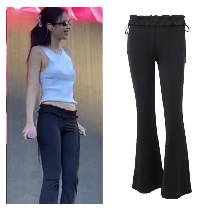 Kpop Korean Singer Y2k Fashion Autumn Slim Flare Pants Streetwear Sexy Ruffles Pants Women Skinny High-Waist Straight Trousers
Kpop Korean Singer Y2k Fashion Autumn Slim Flare Pants Streetwear Sexy Ruffles Pants Women Skinny High-Waist Straight Trousers