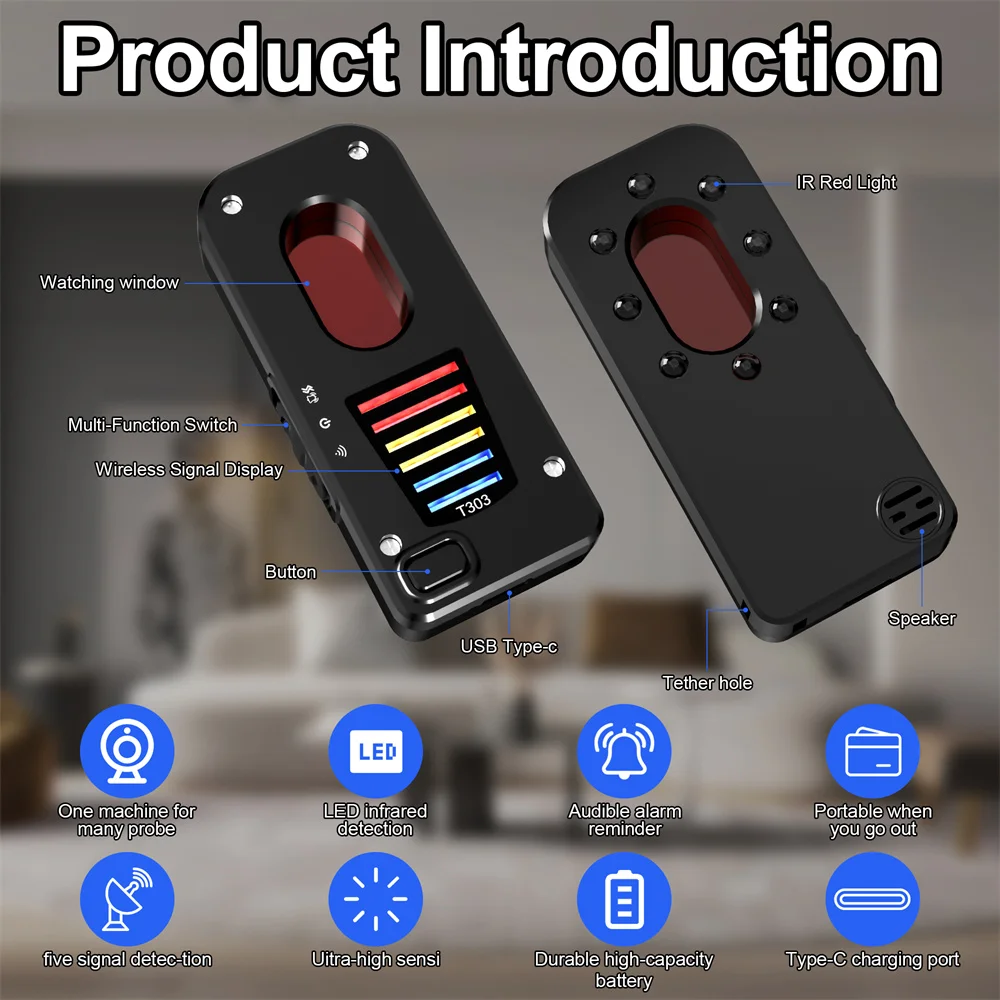 Антишпионский радиочастотный детектор, датчик движения для кемпинга, путешествий, сигнализация, портативный мини-PIR инфракрасный детектор камеры, беспроводная безопасность, защита от кражи
Антишпионский радиочастотный детектор, датчик движения для кемпинга, путешествий, сигнализация, портативный мини-PIR инфракрасный детектор камеры, беспроводная безопасность, защита от кражи