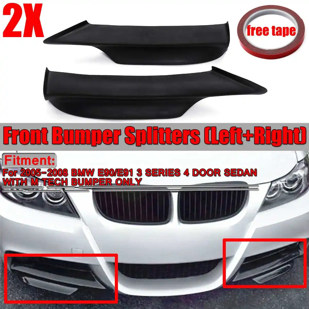 2PCS Car Front Bumper Lip Splitter Diffuser Protector Cover Guard For BMW E90 E91 3 Series M Tech 2005-2008 Bumper Splitter Lip
2PCS Car Front Bumper Lip Splitter Diffuser Protector Cover Guard For BMW E90 E91 3 Series M Tech 2005-2008 Bumper Splitter Lip