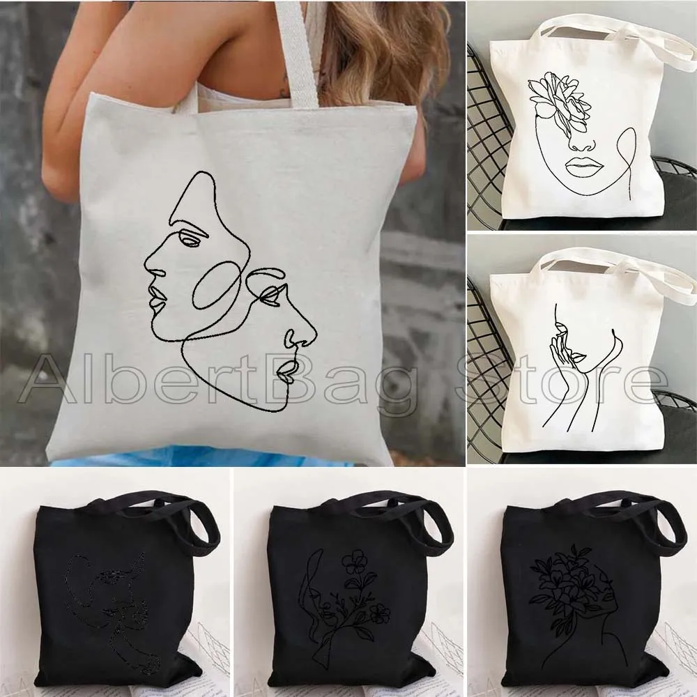 Abstract Woman's Face Rose One Line Art Floral Girl Woman Head Drawings Couple Minimalis Women Canvas Shoulder Tote Bag Handbag
Abstract Woman's Face Rose One Line Art Floral Girl Woman Head Drawings Couple Minimalis Women Canvas Shoulder Tote Bag Handbag