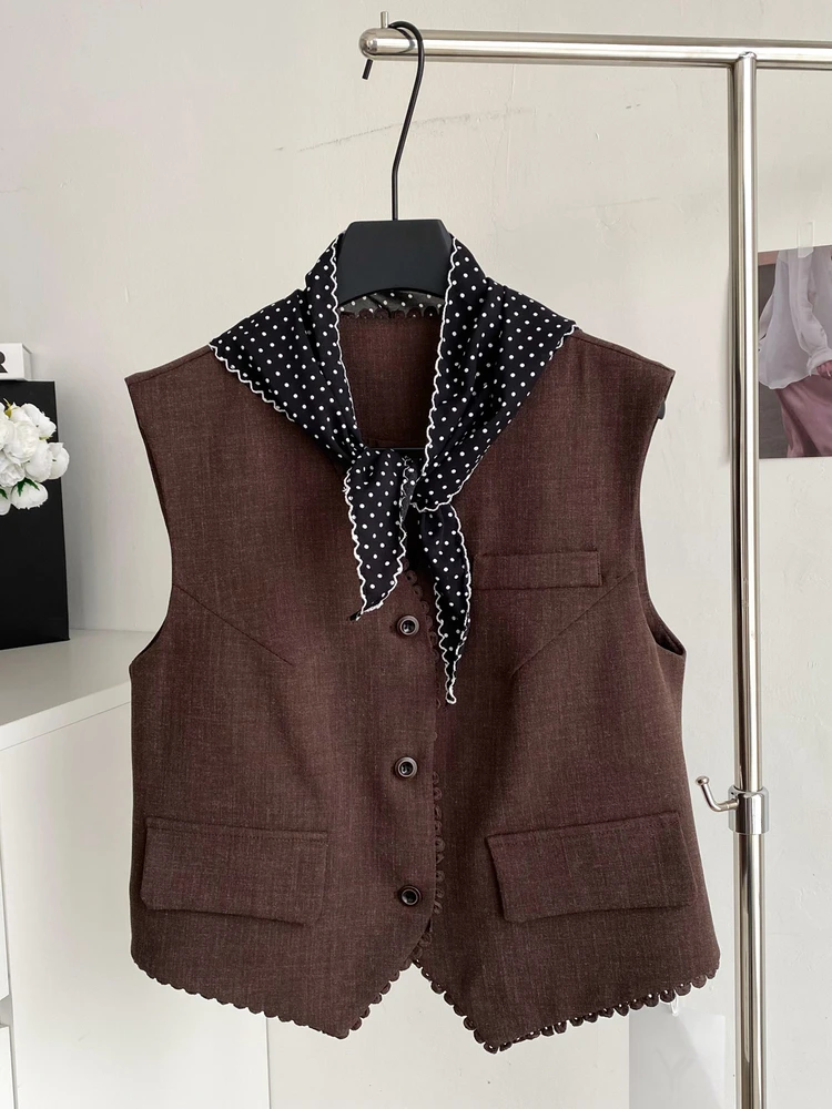 Ele Lace Patchwork Women's Vest Autumn High-End Sensation Tank Top Silk Scarf Commute Sle Regular Length V-Ne
Ele Lace Patchwork Women's Vest Autumn High-End Sensation Tank Top Silk Scarf Commute Sle Regular Length V-Ne