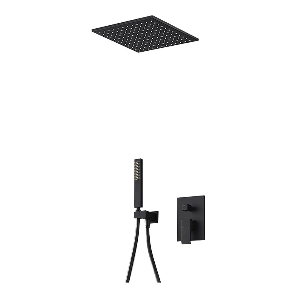 Built in Wall Mounted Matt Black Color Brass Rainfall Shower Faucets
Built in Wall Mounted Matt Black Color Brass Rainfall Shower Faucets