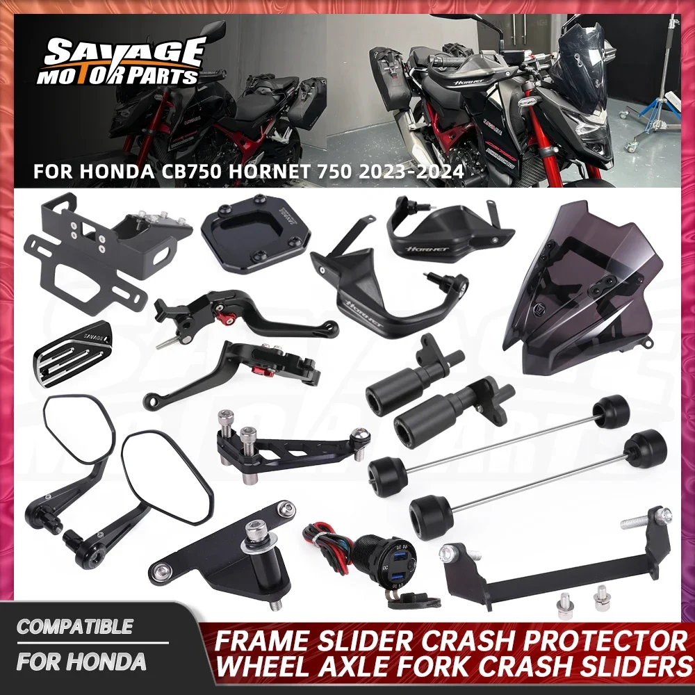 For Honda Hornet CB750 2024 Frame Slider Wheel Crash Sliders License Plate Bracket Windshield Handguard Motorcycle Accessories
For Honda Hornet CB750 2024 Frame Slider Wheel Crash Sliders License Plate Bracket Windshield Handguard Motorcycle Accessories