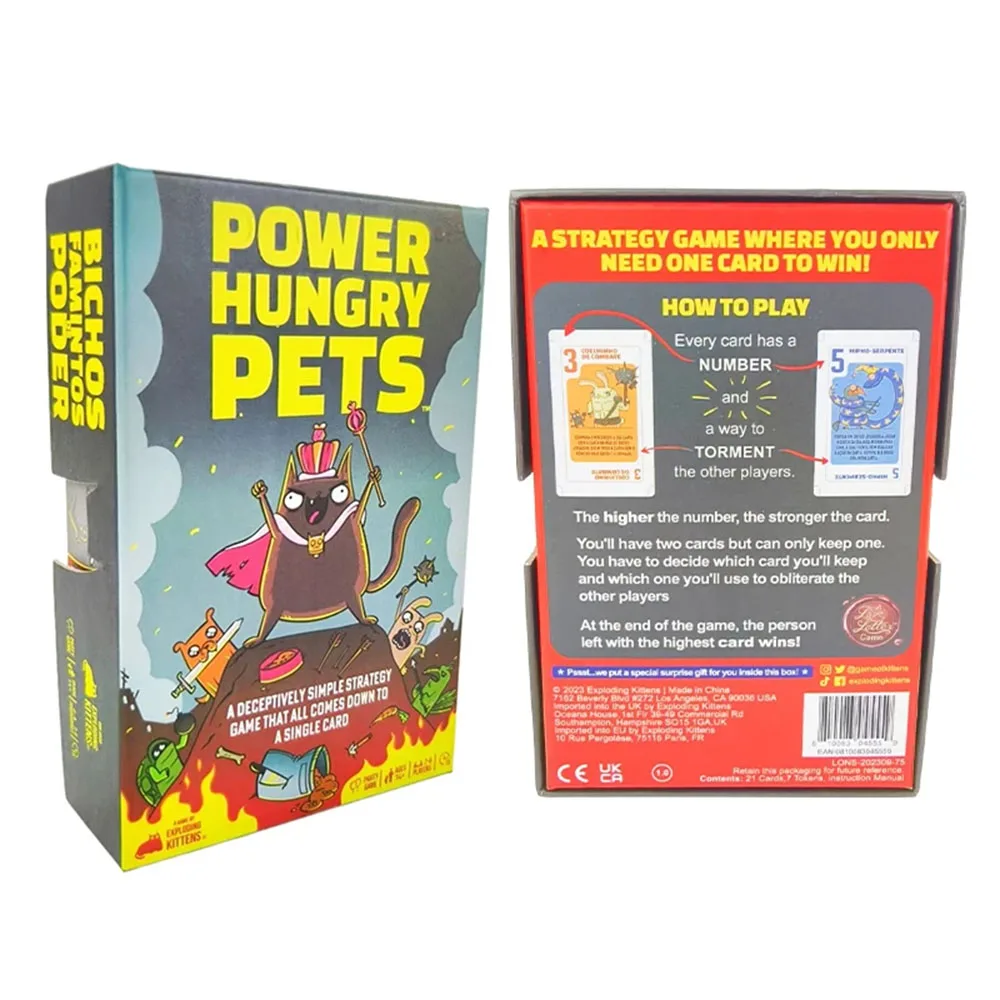 Карточная игра Power Hungry Pets, настольная игра, семейная вечеринка, стратегические карты, игры для вечеринок, карточные сложные стратегические игры
Карточная игра Power Hungry Pets, настольная игра, семейная вечеринка, стратегические карты, игры для вечеринок, карточные сложные стратегические игры