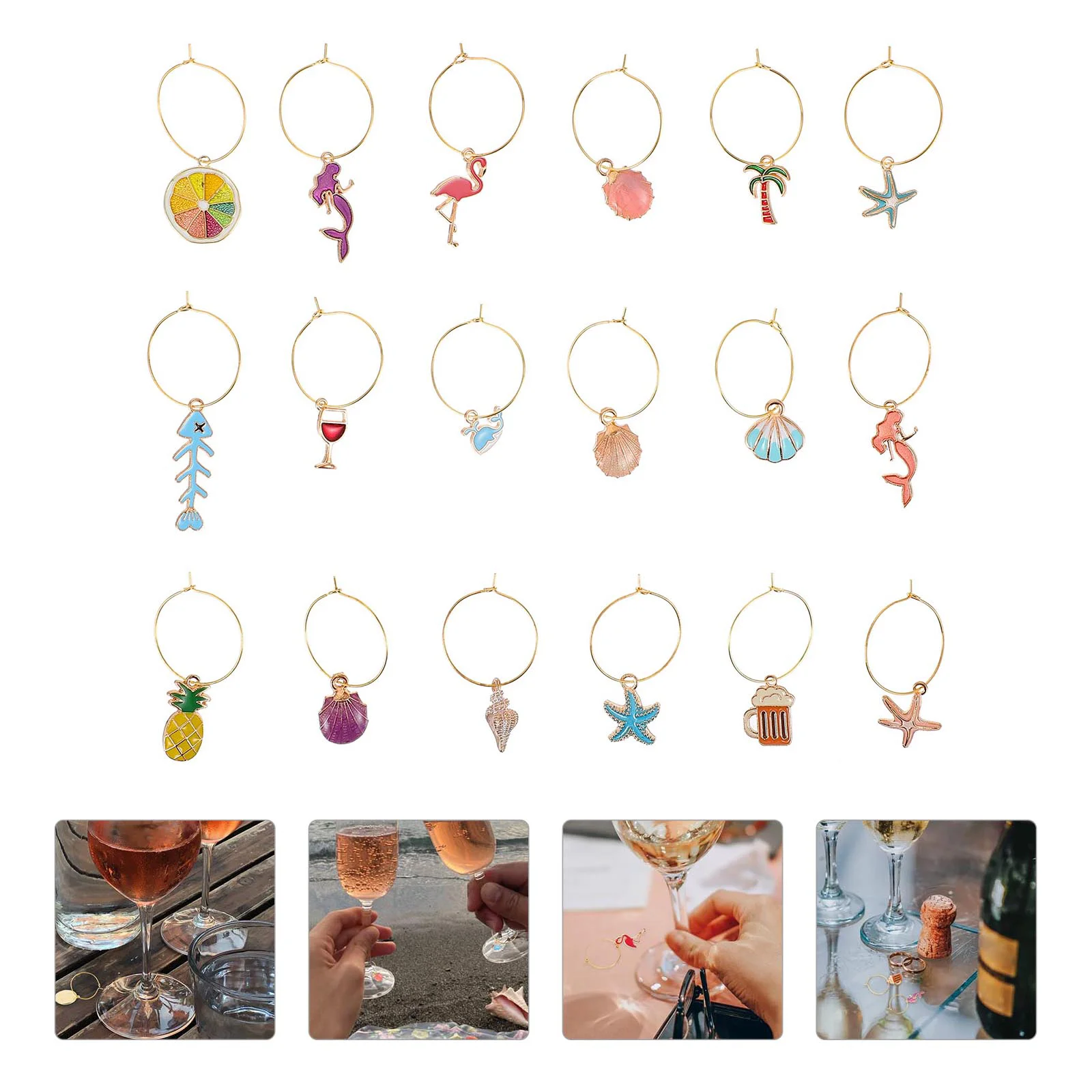 18 Pcs Jewelry Glass Ring Sticker Labels Wedding Glasses Metal Bottle Covers Charms
18 Pcs Jewelry Glass Ring Sticker Labels Wedding Glasses Metal Bottle Covers Charms