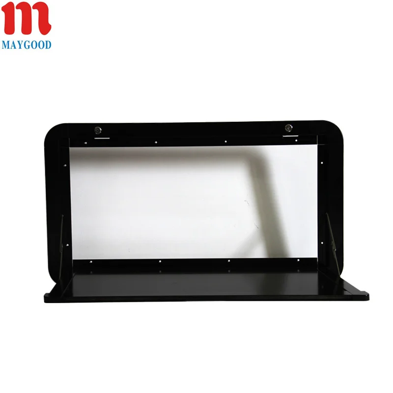 Black Durable Aluminum & Stainless Steel 600x400mm Wall-mounted Folding Table for Caravan RV Trailer Outdoor Camping Use
Black Durable Aluminum & Stainless Steel 600x400mm Wall-mounted Folding Table for Caravan RV Trailer Outdoor Camping Use