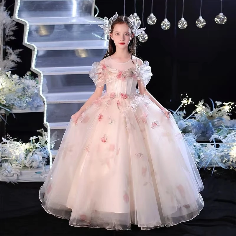 Champagne Off-Shoulder 3D Flower Tulle Flower Girl Dress Bubble Sleeve Corset Princess Gown Cake Smash Birthday Wedding Pageant
Champagne Off-Shoulder 3D Flower Tulle Flower Girl Dress Bubble Sleeve Corset Princess Gown Cake Smash Birthday Wedding Pageant